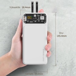 20.000 MaH Type-C iPhone Hızlı Şarj Teknolojili Akım Korumalı Powerbank - 7