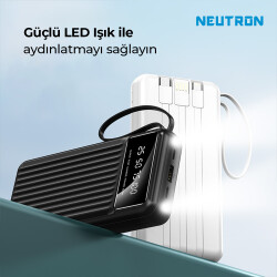 Powerbank 20000 mAh 2.1A Hızlı Dahili Çoklu Kablolu Taşınabilir Şarj Cihazı - 3