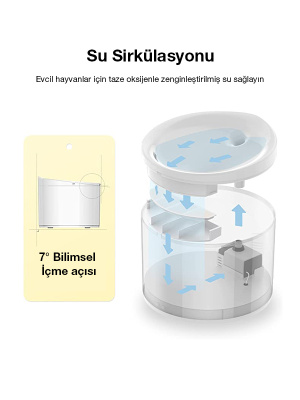 Evcil Hayvan Akıllı Su Kabı - UV (Ultraviyole Işık) Su Temizleme Teknolojisi - 4