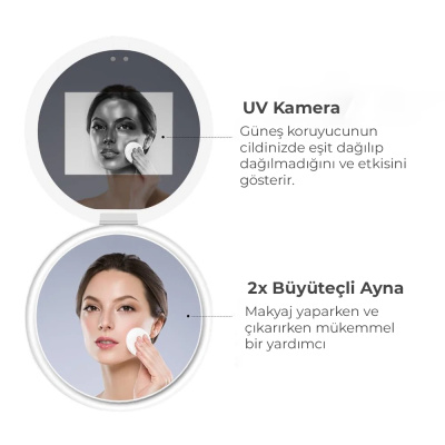 UV Kameralı Taşınabilir Kompakt Makyaj Aynası - 2