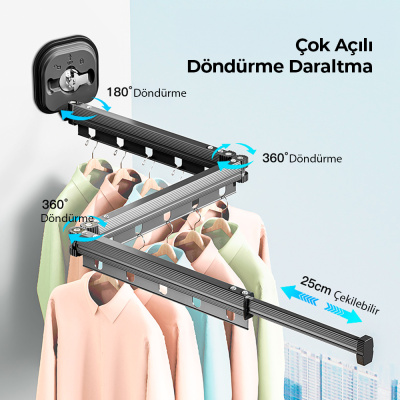 Vakumlu Katlanabilir Askılık 3'lü - 4